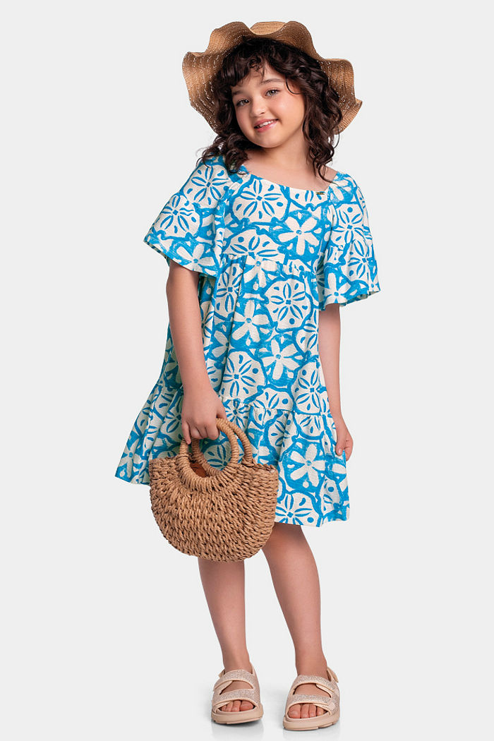 Vestido estampa bolacha do mar