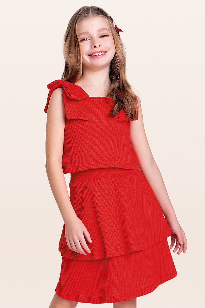 Conjunto regata e saia em malha candy