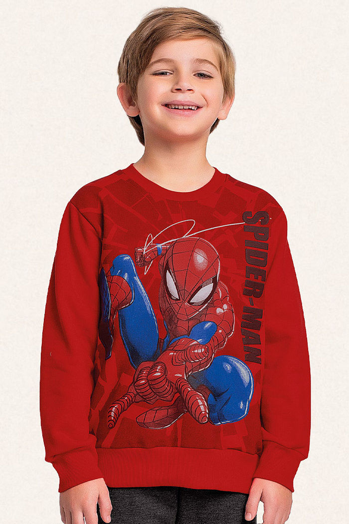 Conjunto blusão e calça em moletom Spider-man