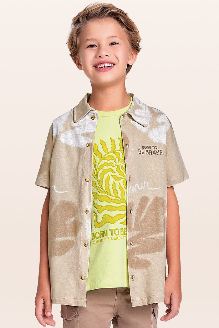 Camisa em meia malha brave com botões