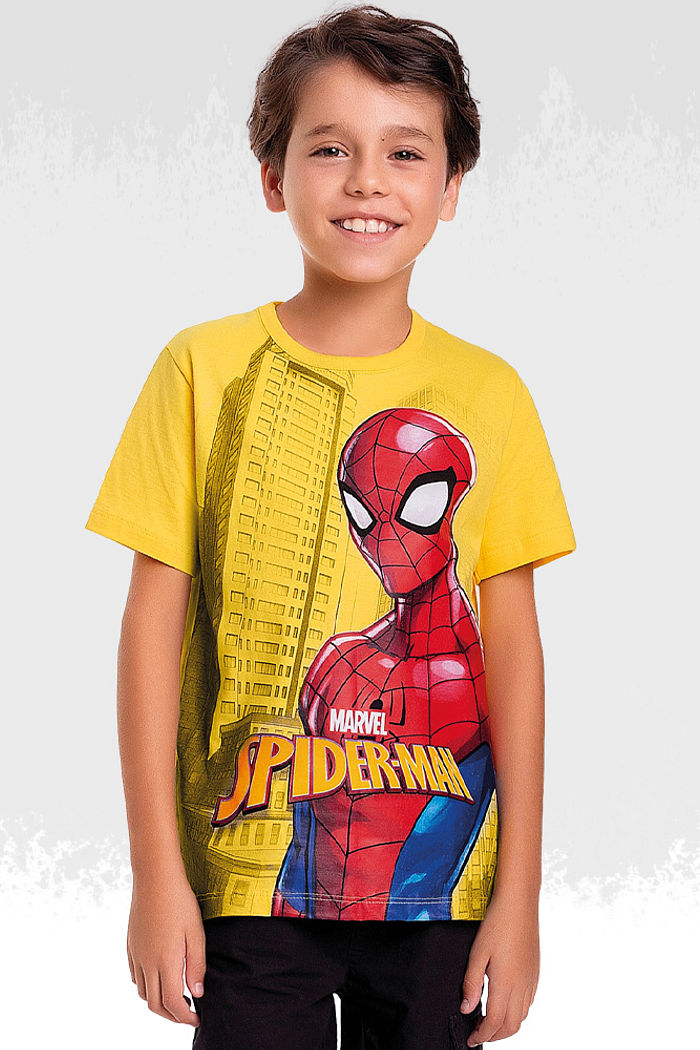 Camiseta meia malha homem-aranha