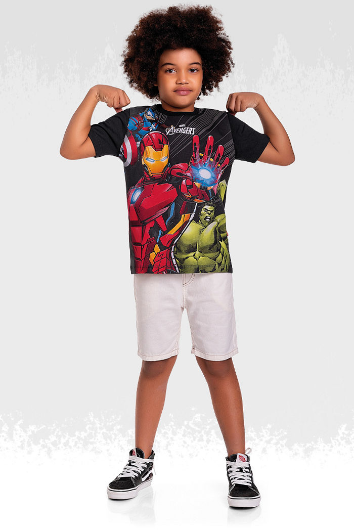 Camiseta em meia malha Avengers