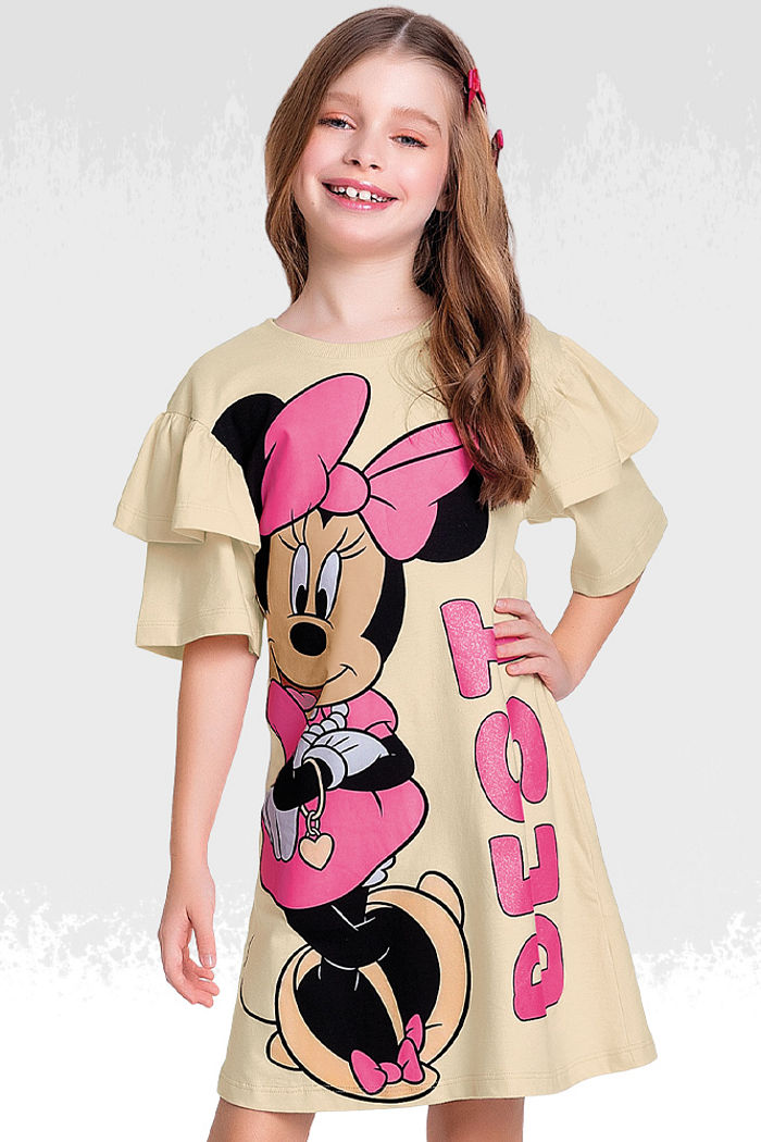 Vestido em meia malha minnie best friends