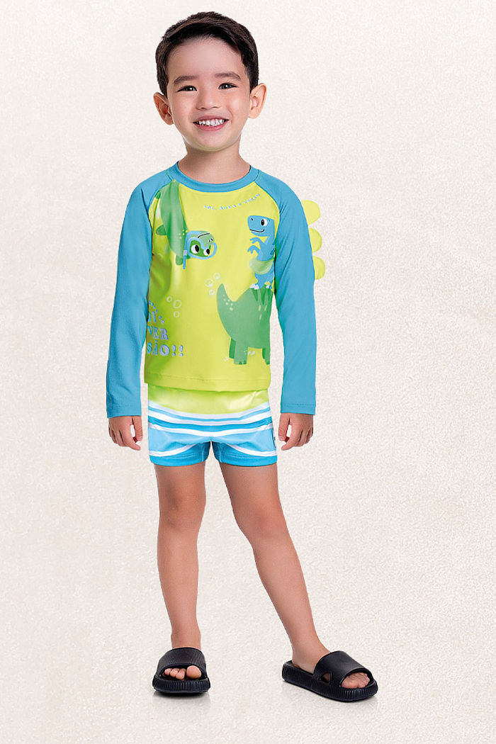 Camiseta manga longa praia dino