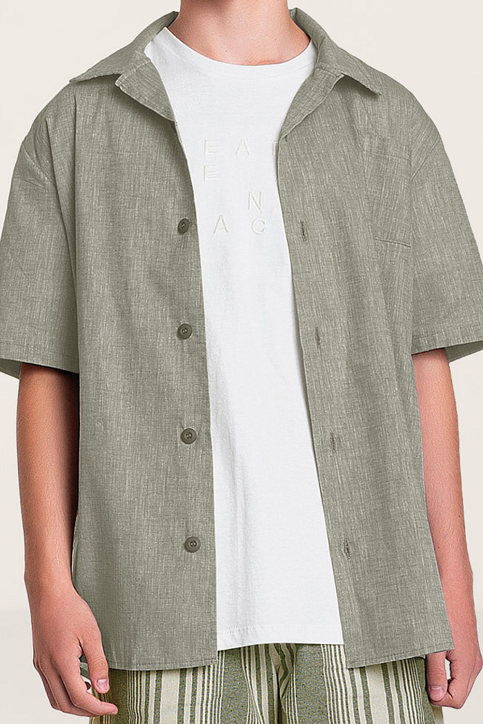 Camisa em tecido biarritz