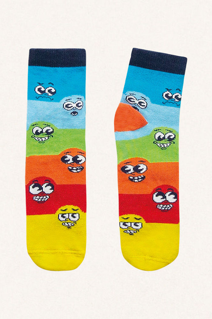 Meia cano curto listras irregulares