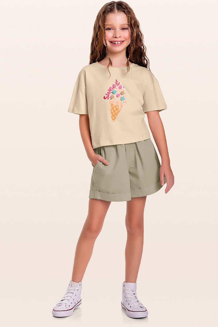 Short em sarja queen