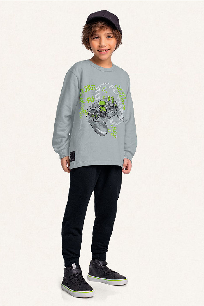 Conjunto blusão e calça em moletom game
