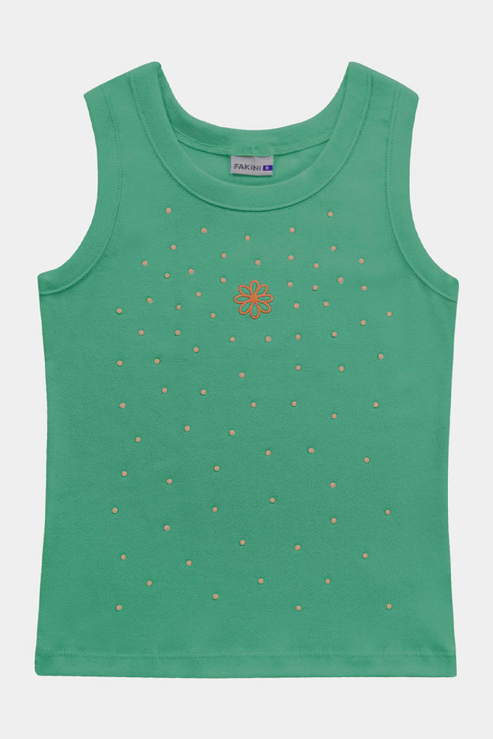 Regata com bordado de flor