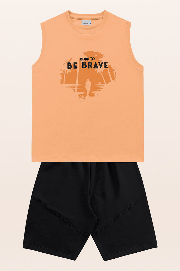 Conjunto regata e bermuda brave