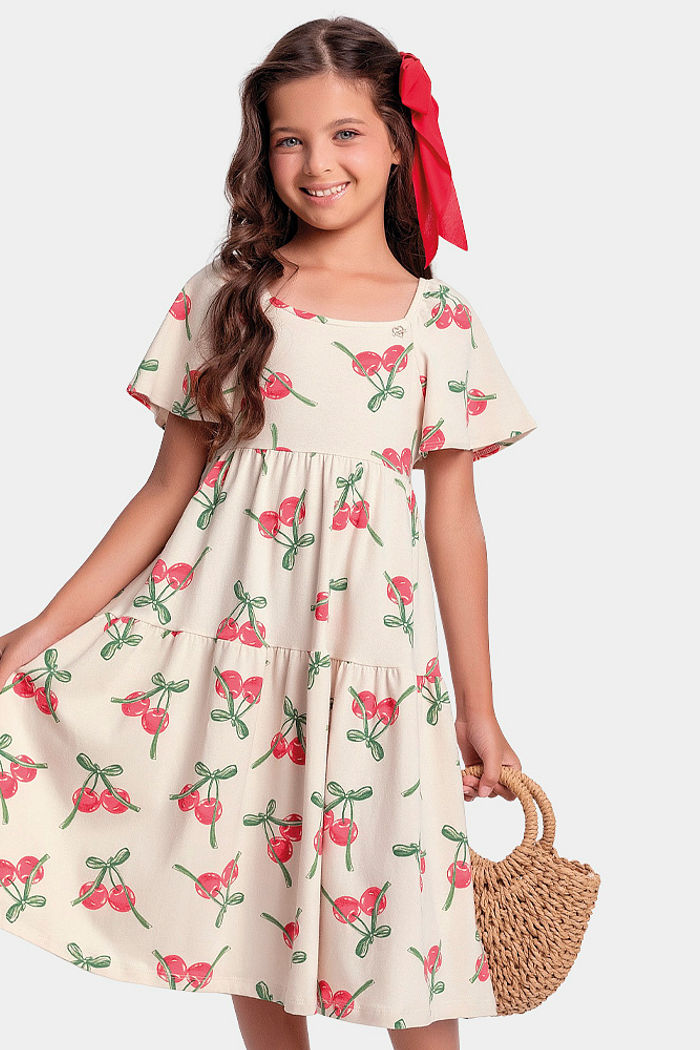 Vestido midi de cereja