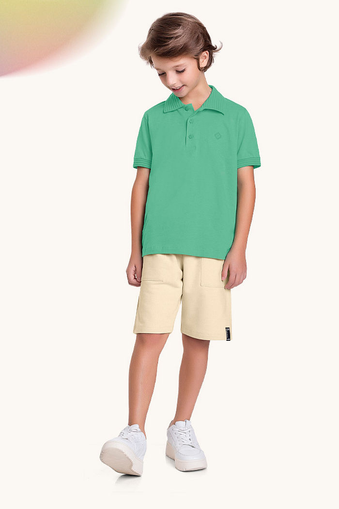 Camisa polo em meia malha minimalista