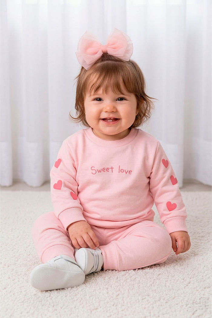 Conjunto blusão e calça em moletom 