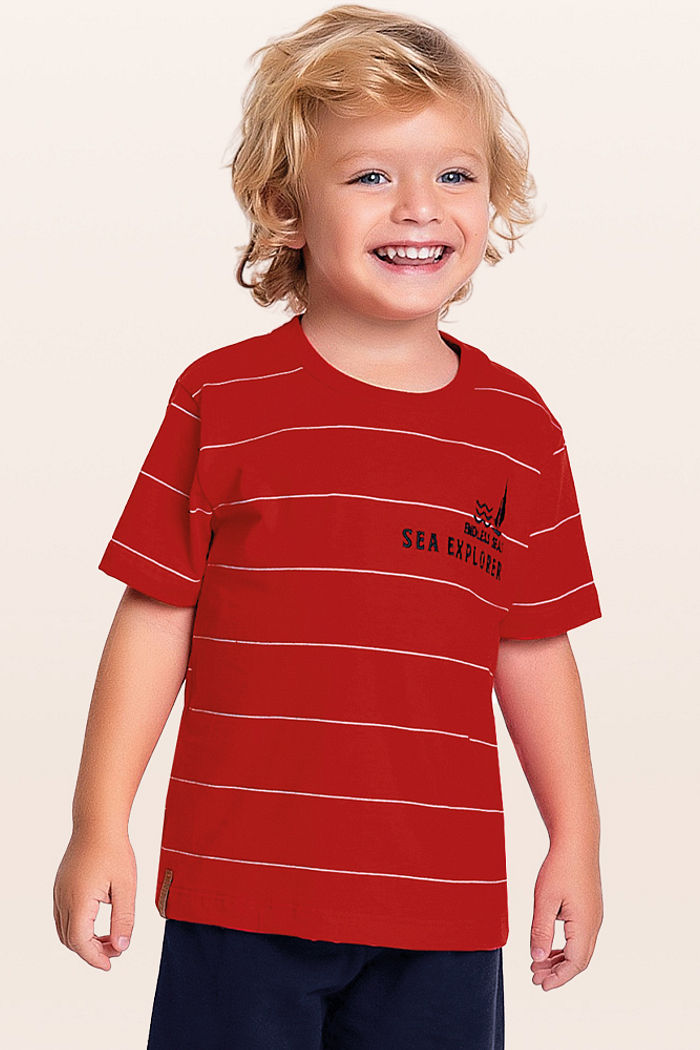 Camiseta em meia malha náutico