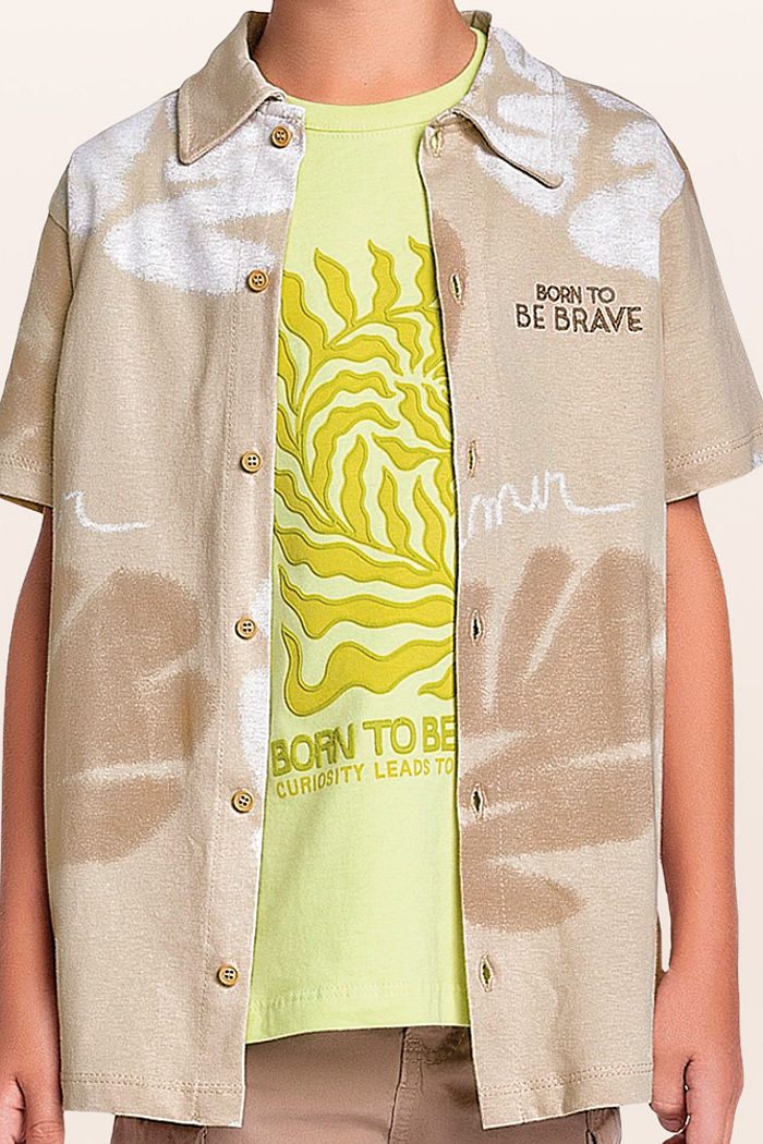 Camisa em meia malha brave com botões
