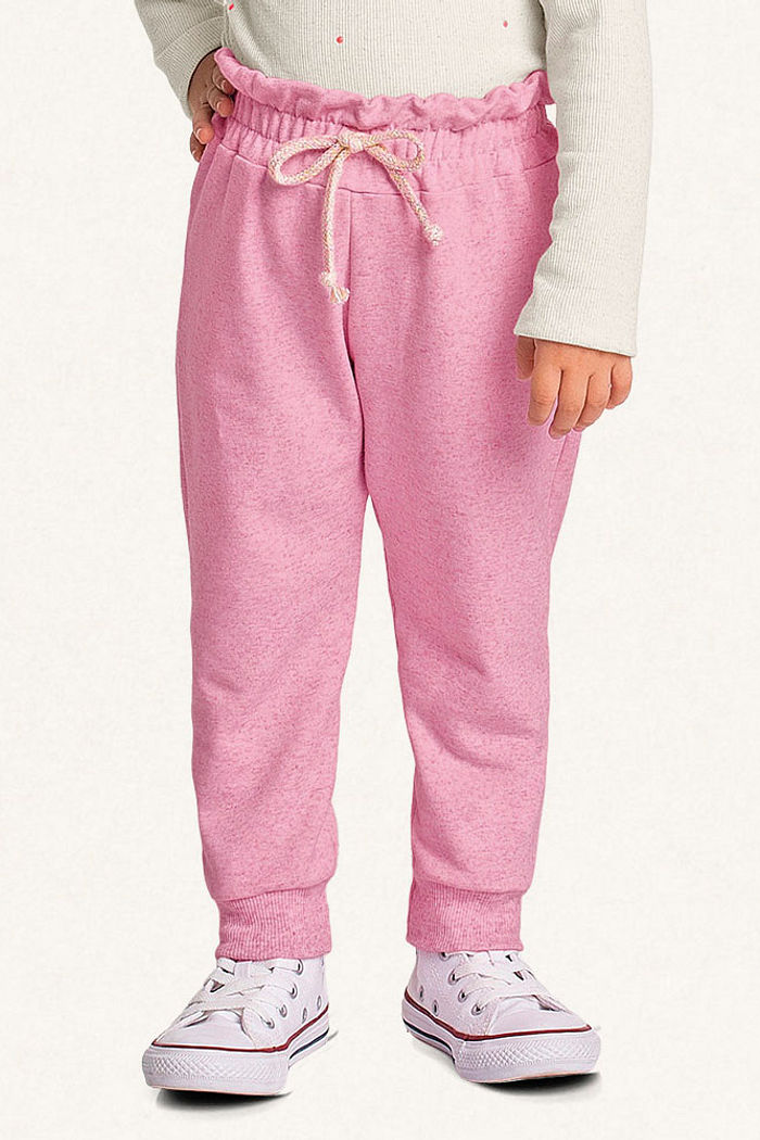 Calça em moletinho linho com cadarço