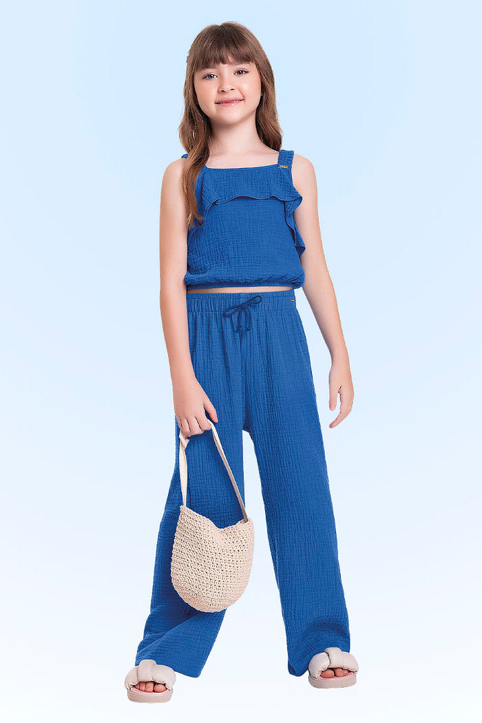 Regata em tecido malha gase com textura