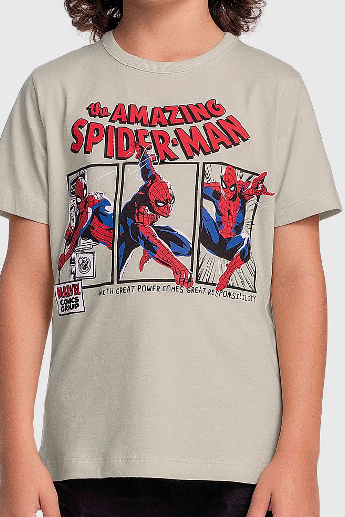 Camiseta do homem-aranha em meia malha