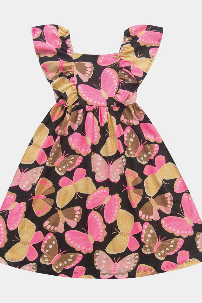 Vestido com estampa de borboletas