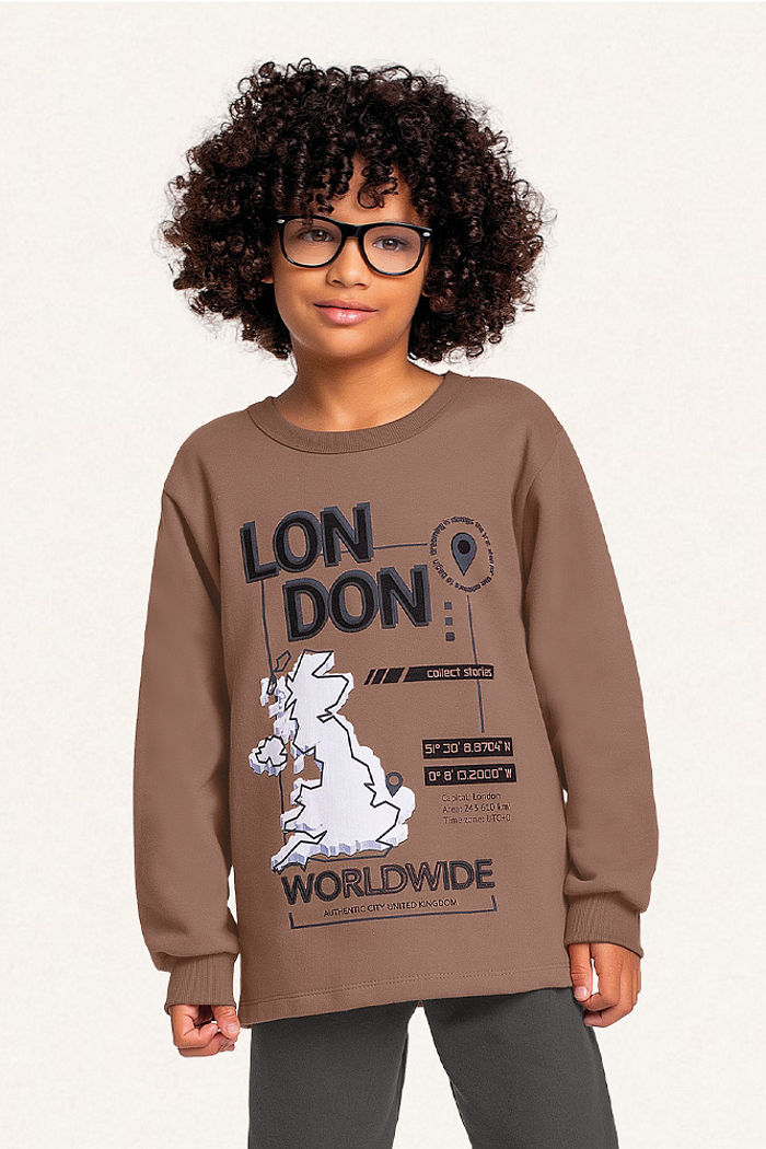 Conjunto blusão e calça em moletom london