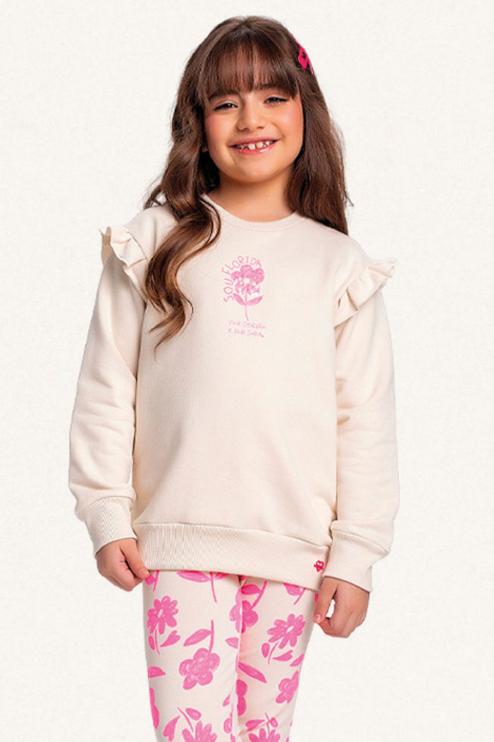 Conjunto blusão em moletom e legging em molecotton sou florida