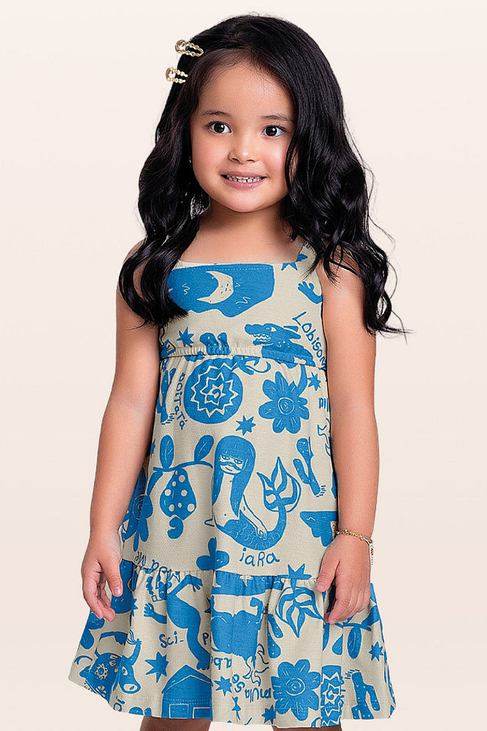 Vestido em malha florence folclore