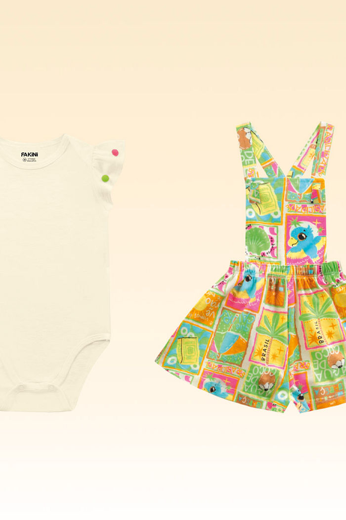 Conjunto body e macacão meia malha tropical