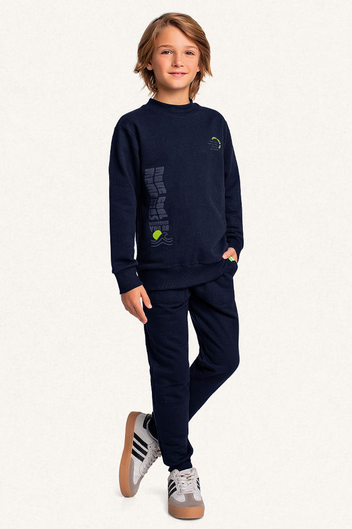 Conjunto blusão e calça em moletom cool memories