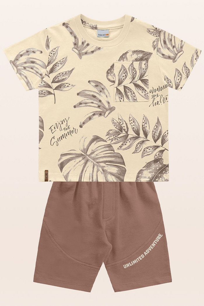 Conjunto camiseta e bermuda natureza
