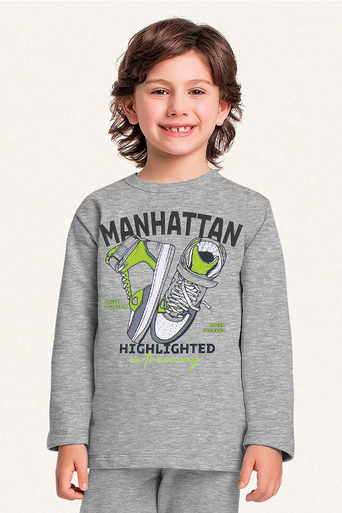 Conjunto blusão e calça em moletom manhattan