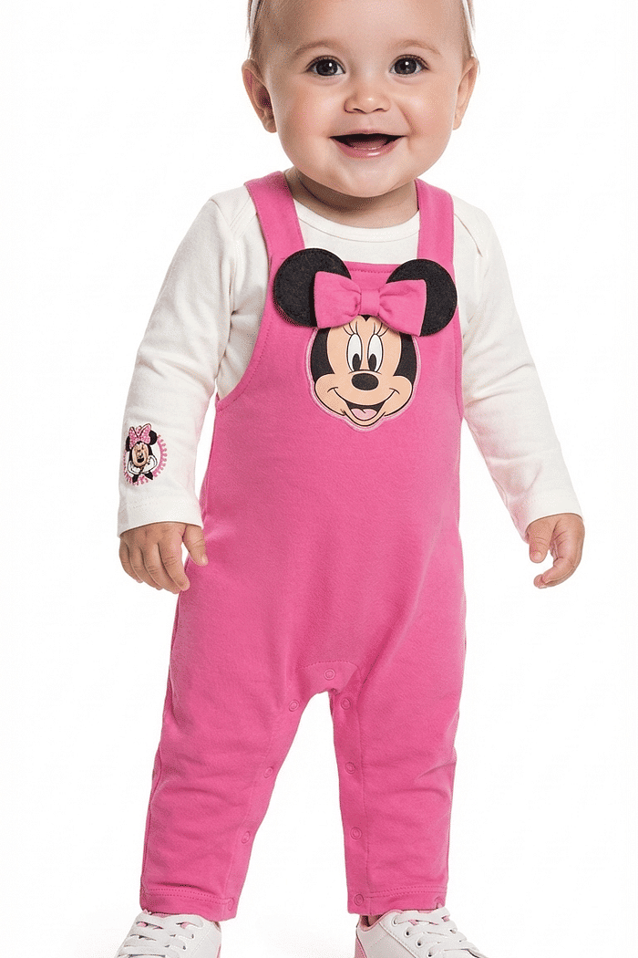 Conjunto body manga longa em suedine e macacão em moletom