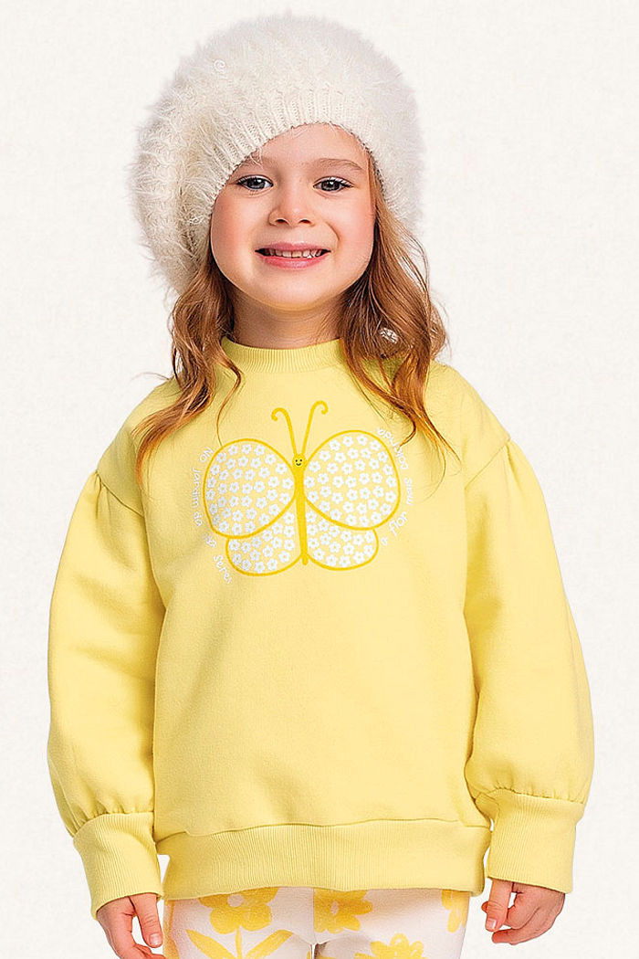 Conjunto blusão em moletom e legging em molecotton borboleta