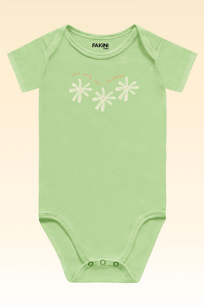 Body manga curta em suedine com estampa floral