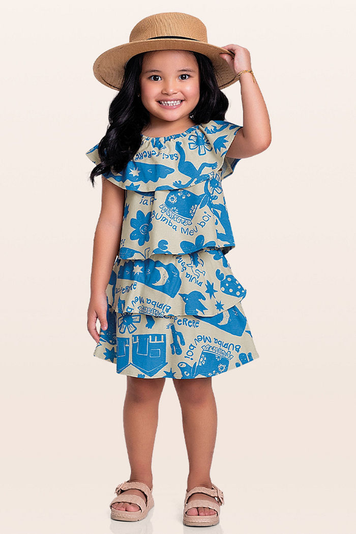 Conjunto blusa e saia folclore