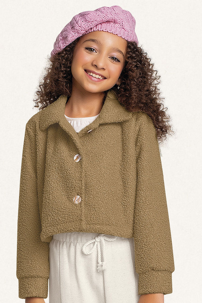 Casaco aberto em Pêlo cotelê