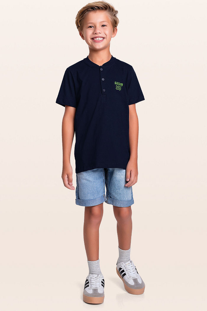 Camiseta em meia malha sailor