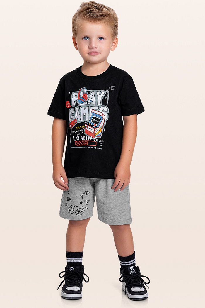 Conjunto camiseta e bermuda play games