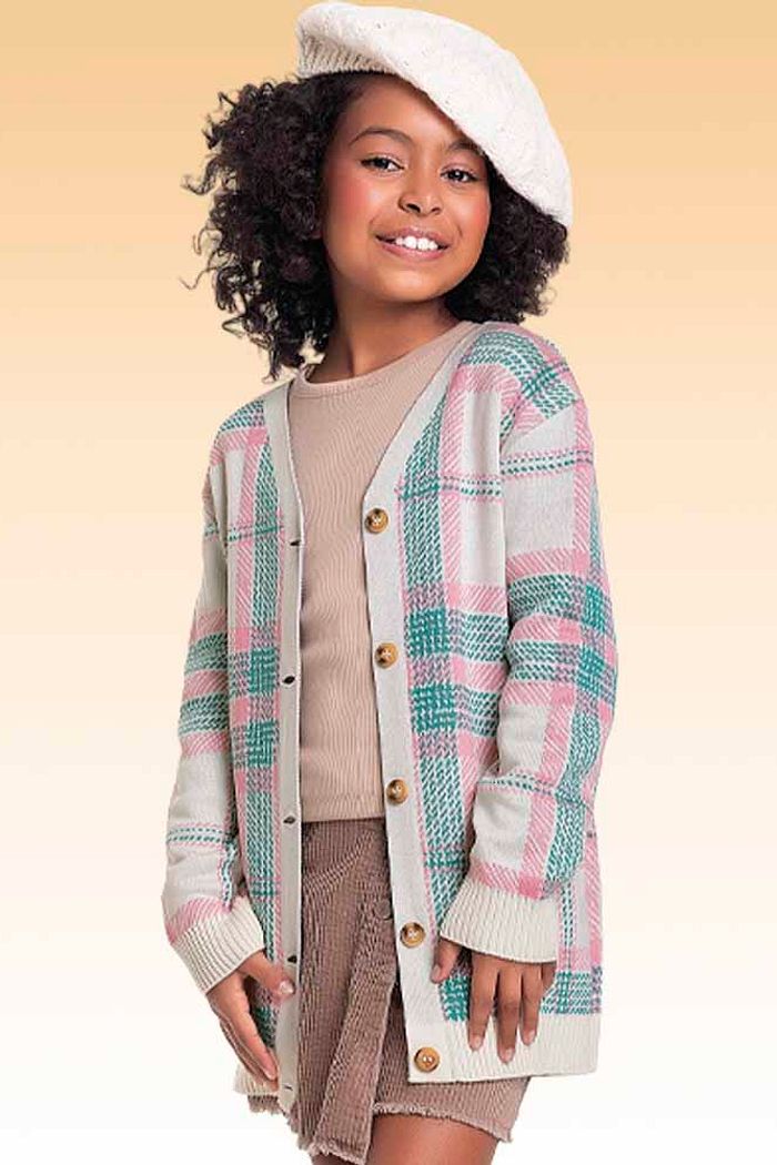 Casaco aberto em tricot