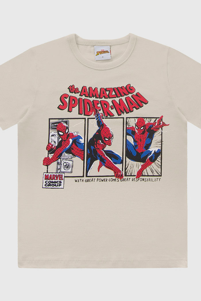 Camiseta do homem-aranha em meia malha