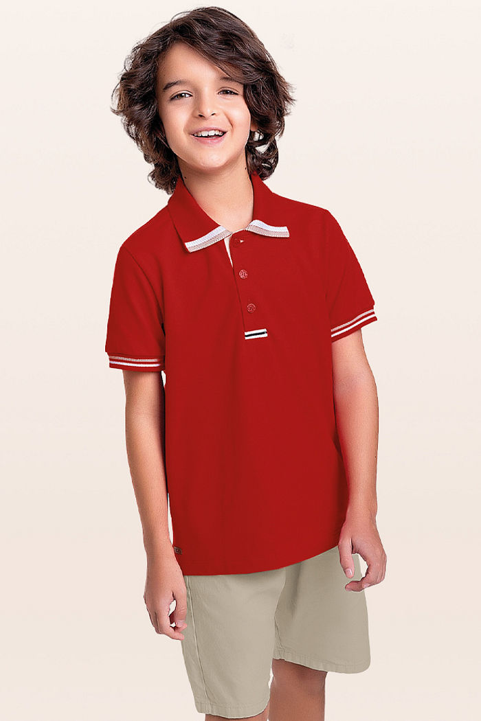 Conjunto camisa polo e bermuda com bolso