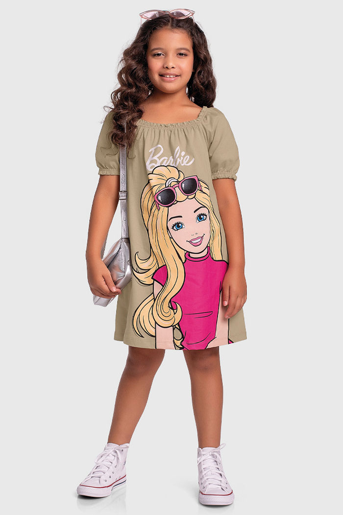Vestido em meia malha da Barbie