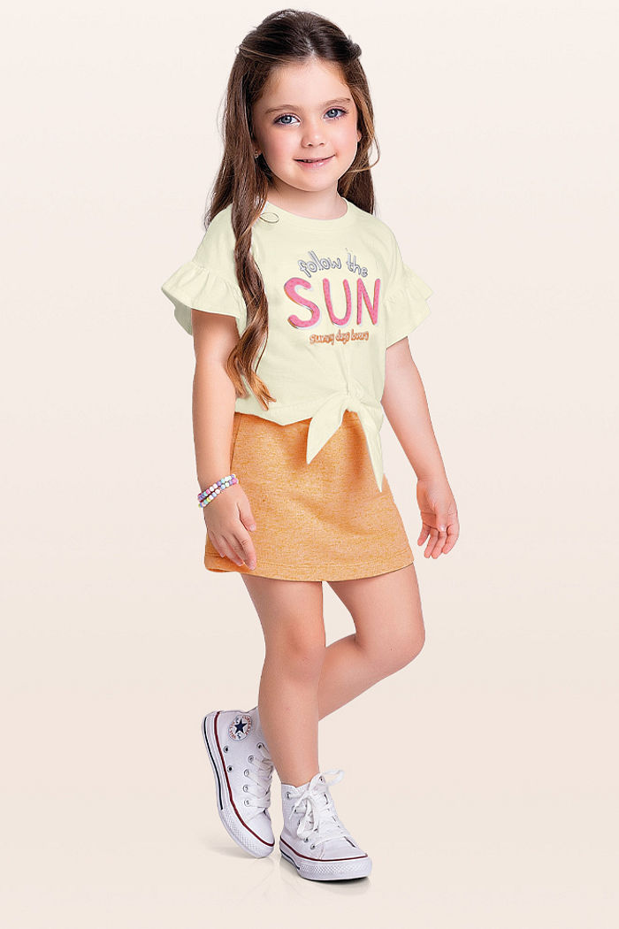 Conjunto blusa e short-saia sun