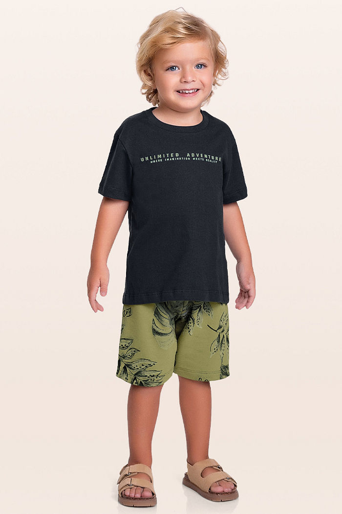 Conjunto camiseta e bermuda unlimited adventure