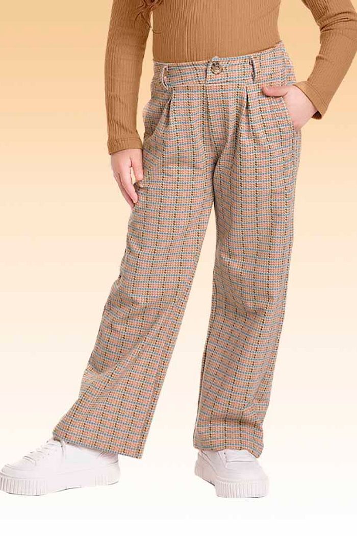 Calça wide leg em stretch denim