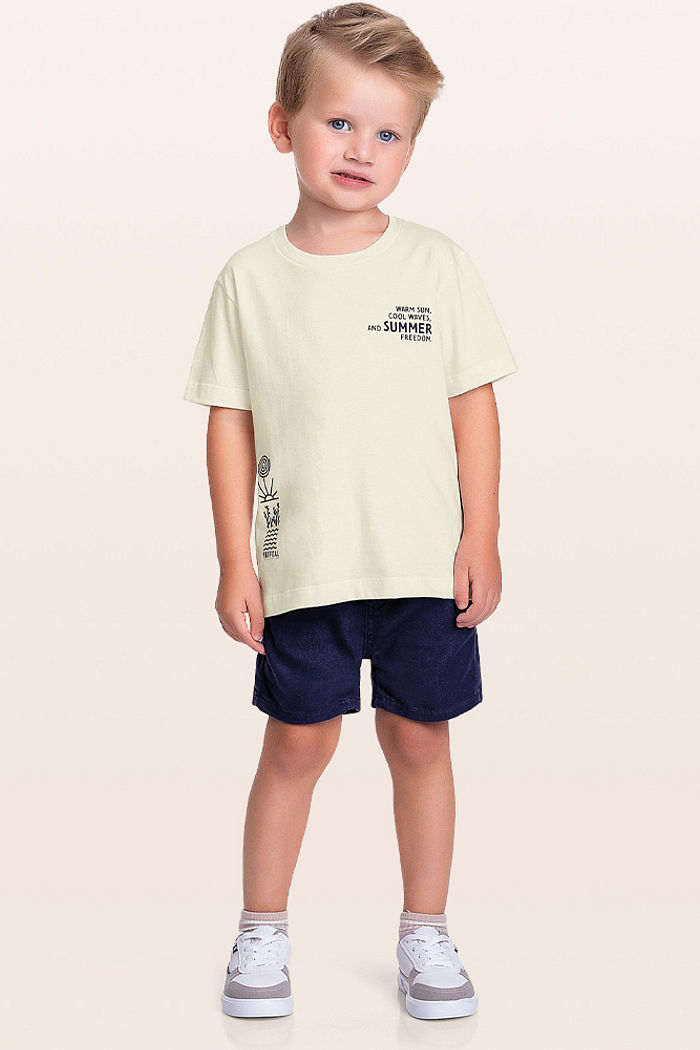 Camiseta em meia malha mar