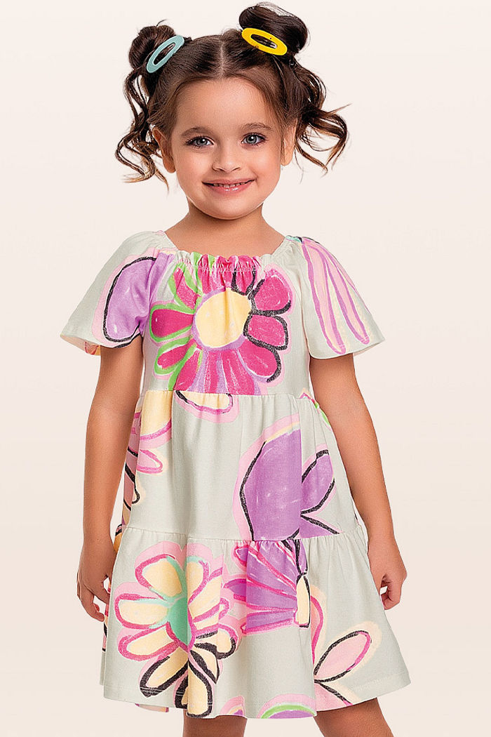 Vestido em cotton leve floral
