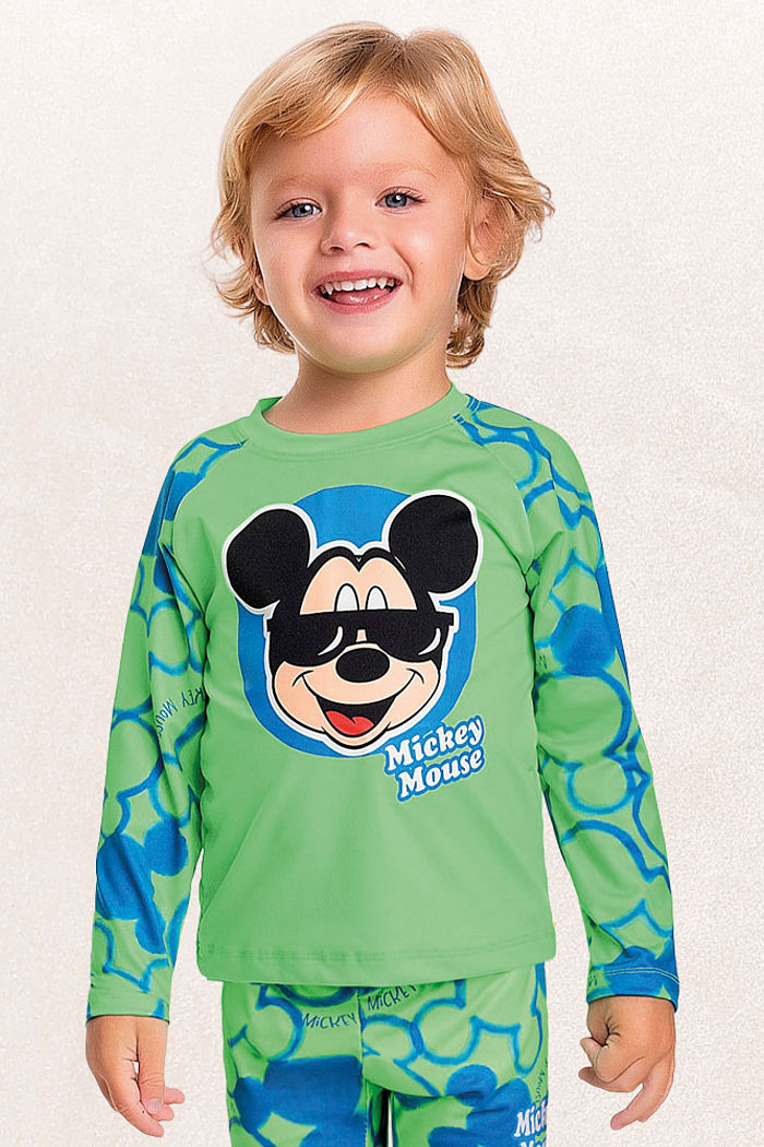 Camiseta manga longa praia mickey