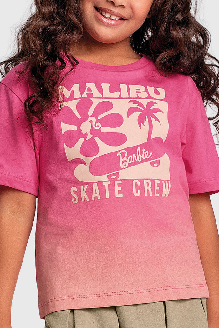 Conjunto blusa Malibu e short-saia em moletinho