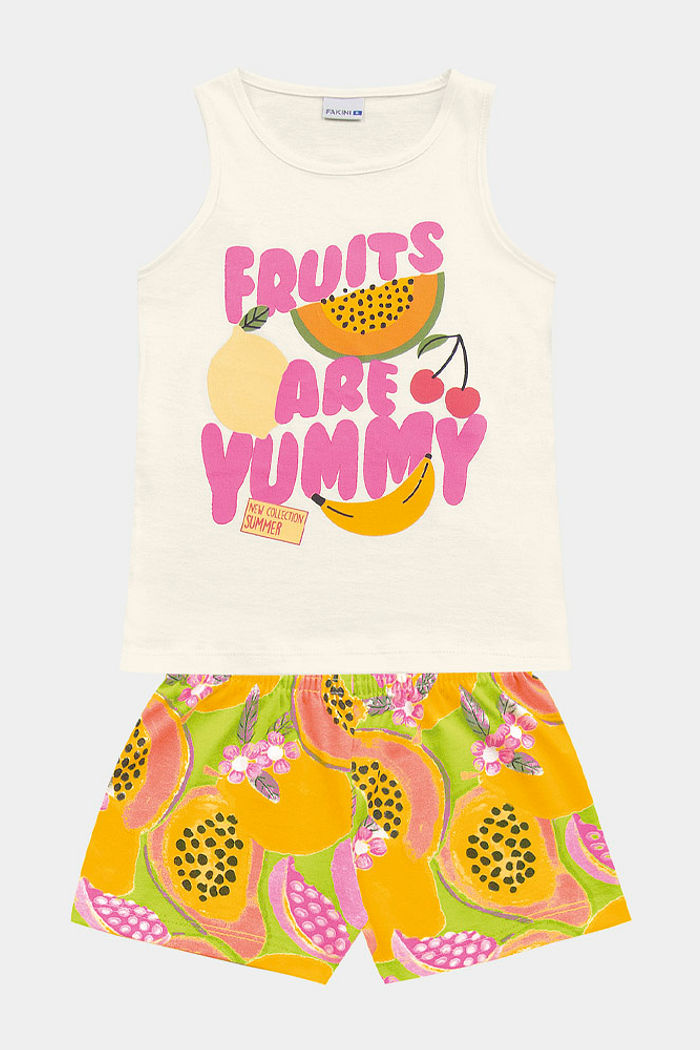 Conjunto regata e short de frutas