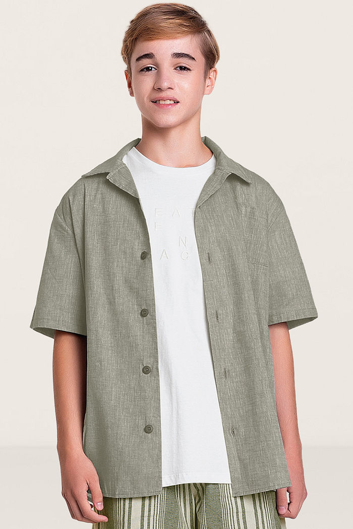 Camisa em tecido biarritz